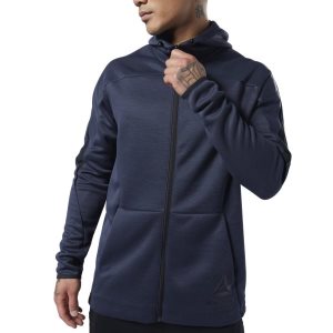 Bluza Z Kapturem Męskie Reebok One Series Training Full Zip Granatowe PL 20YCFTU